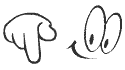 Moving-animated-eyes-finger-pointing-down
